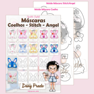 Apostila Máscaras - Coelhos - Stitch - Angel